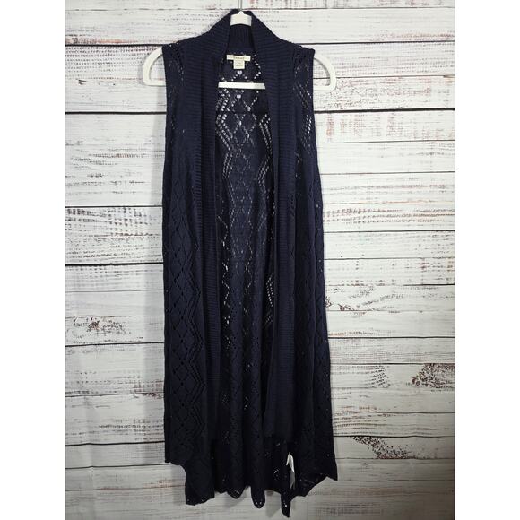 Ariat Long Duster Women's Large Boho Western Crochet Artsy - Picture 2 of 3